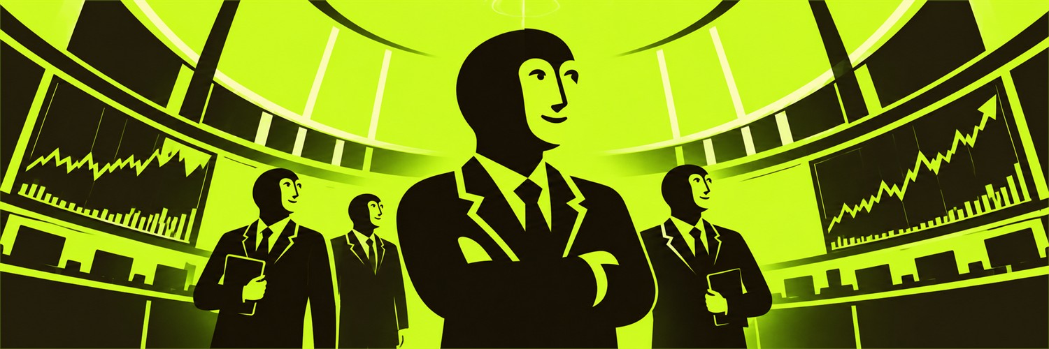 The Stonks board calmly occupies a surreal trading floor